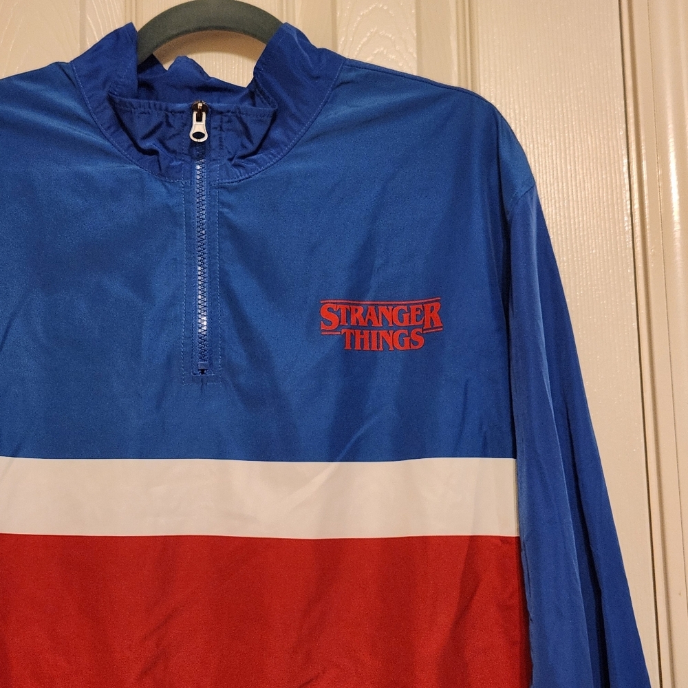🙃Stranger Things Color Block 1/4 Zip Jacket XL Official Merchandise - Picture 2 of 7